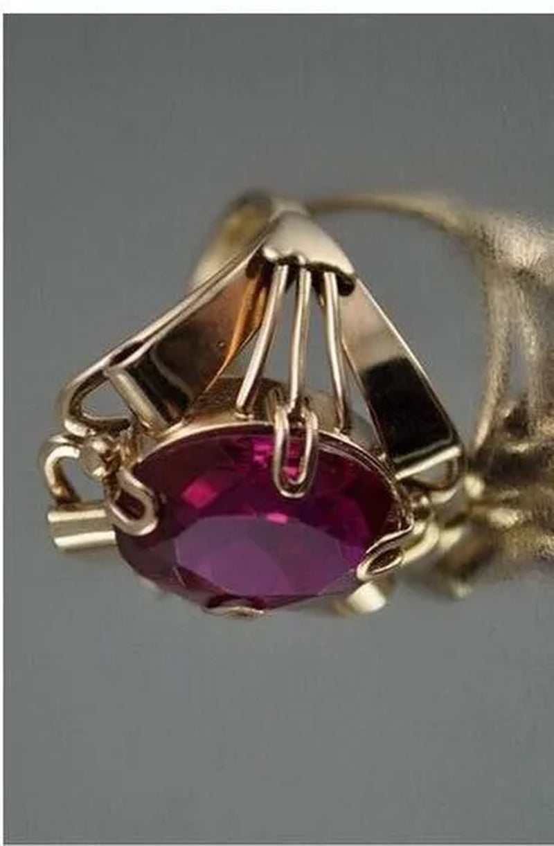 Women Ring Red Ruby Jewelry Anniversary Proposal Promise Gift Bride Engagement Wedding