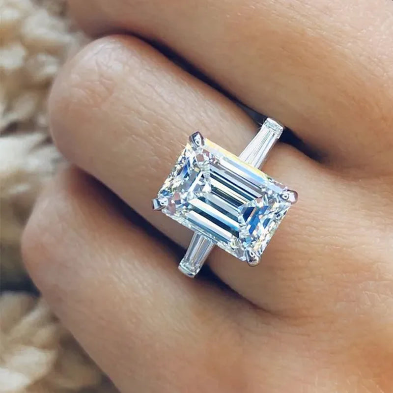 emerald cut diamond engagement ring
