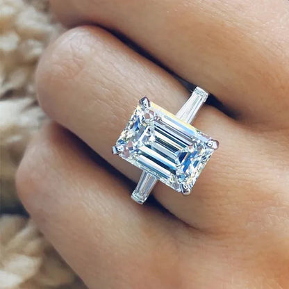 emerald cut diamond engagement ring
