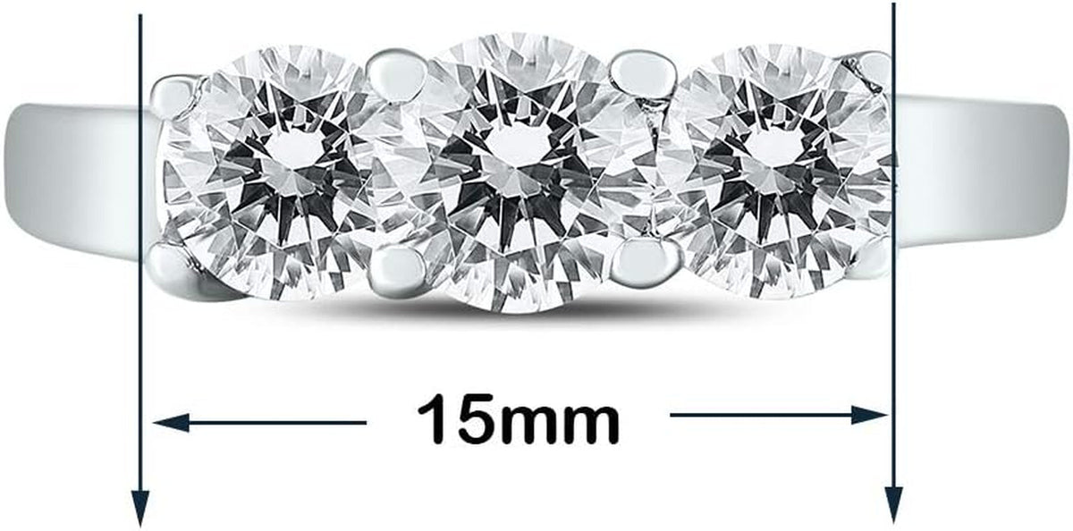 AGS Certified 2 Carat TW Three Stone Diamond Ring in 14K White Gold