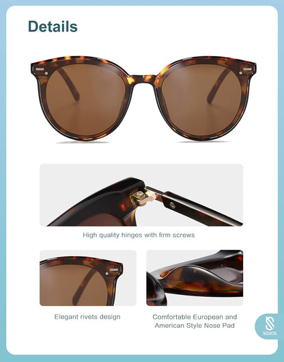 Sunglasses Womens Trendy 2025 Classic round Retro Vintage Shades Large Frame Sunnies SJ2067
