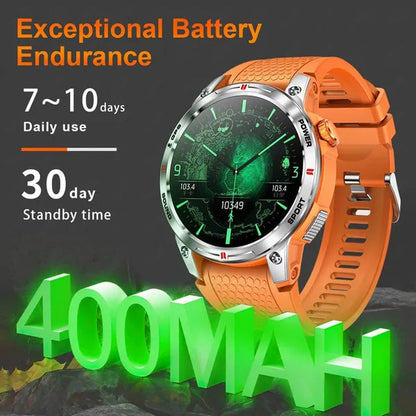 LIGE GPS 100+ Sport Modes Smart Watch Men Compass Military With LED Flashlight Bluetooth Call Sport Tracker IP68 Waterproof Smartwatch For Women Android IOS