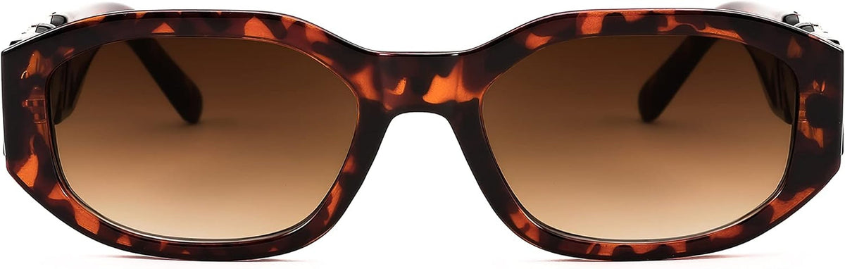 Retro Trendy Rectangle Sunglasses Women Men Vintage 90S Small Narrow Square Sunglasses B2322