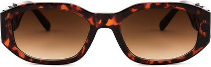 Retro Trendy Rectangle Sunglasses Women Men Vintage 90S Small Narrow Square Sunglasses B2322