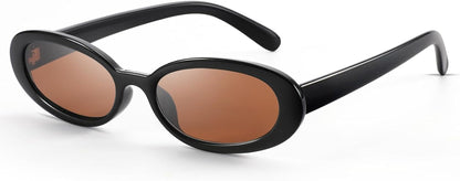 Retro Oval Sunglasses for Women Men Fashion Small Frame Sun Glasses 90s Style Driving Glasses UV400 Protection