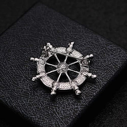 Wild Anchor Brooch Diamond Suit Collar Flower Brooch Accessories Male Navy Wind Rudder Pin Badge Buckle