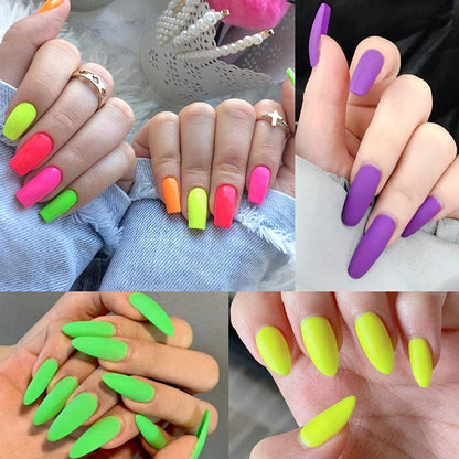VENALISA Neon Gel Nail Polish Set- 6 Colors Gel Polish Hot Pink Bright Orange Neon Yellow Green Purple Red Gel Polish Kit, DIY Art Home Salon Gifts for Girls