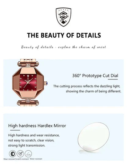 POEDAGAR Rose Gold Fashion Women Watch Stainless Stain Waterproof Ladies Quartz Watches Luxury Female Wristwatch