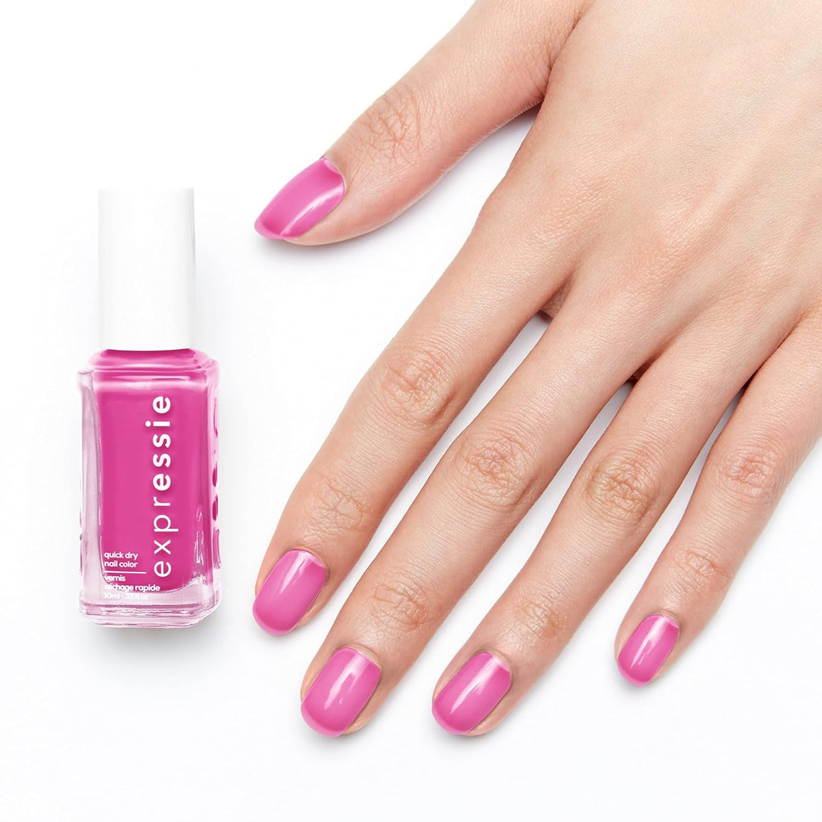 Expr Nail Polish, Quick-Dry Translucent Magenta Pink Nail Polish, Vegan, Turn up the Century, 0.33 Fl Oz