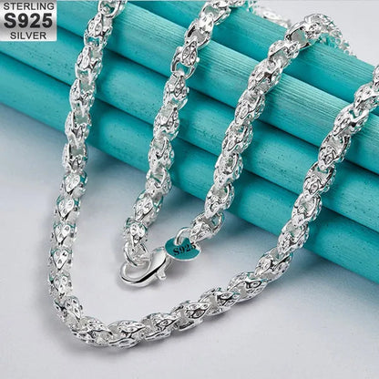 925 Sterling Silver Faucet Beaded Necklace Silver Chain for Woman Men Wedding Engagement Party Jewelry