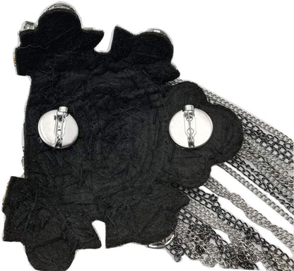 Crystal Beaded Chain Shoulder Epaulet Women Girls Brooch Boards Badge Stage Dress Medal Accessories 1 Pair