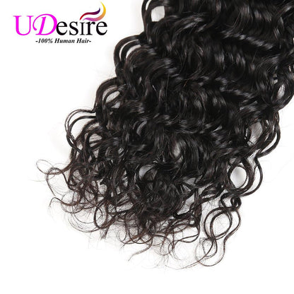 10A Brazilian Water Wave Human Hair Bundle 1 Bundle 100G 20Inch Water Wave Hair Extensions Curly Wave Bundles 1B# Color Brazilian Water Wave Human Hair Weave