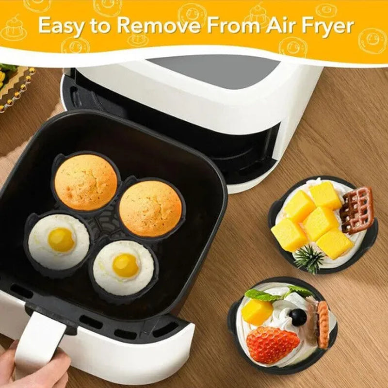 Air Fryer Egg Mould,Silicone Ramekins for Air Fryer Tools Reusable Air Fryer Baking Cup Air Fryer Accessories