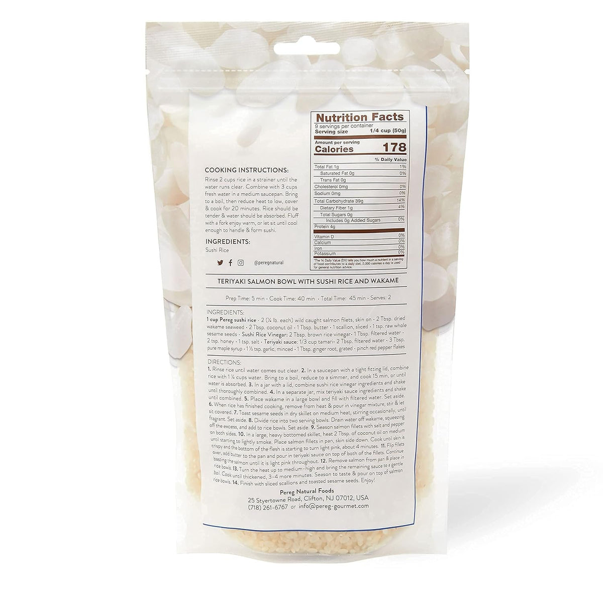 Sushi Rice (16 Oz) - White Sticky Short Grain - Vegan, Non-Gmo, Made in USA - Sushi, Rice Ball, and Everyday Japanese Dishes - Resealable Packaging