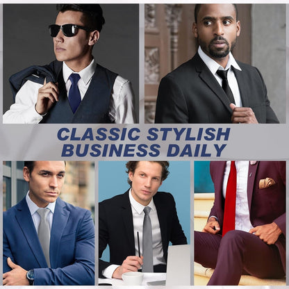 Clip on Ties for Men Solid Color Men'S 20 Inch Pretied Uniform Solid Color Clip on Tie