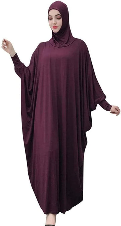 Women'S Muslim Dress One Piece Prayer with Hijab Full Length Dress Abaya Dubai Islam Robe Turkey Caftan