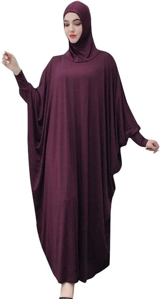 Women'S Muslim Dress One Piece Prayer with Hijab Full Length Dress Abaya Dubai Islam Robe Turkey Caftan