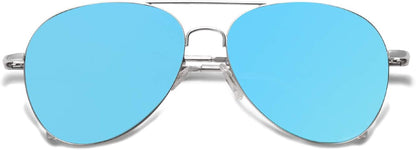 Classic Aviator Sunglasses for Women Men Metal Spring Hinges SJ1030