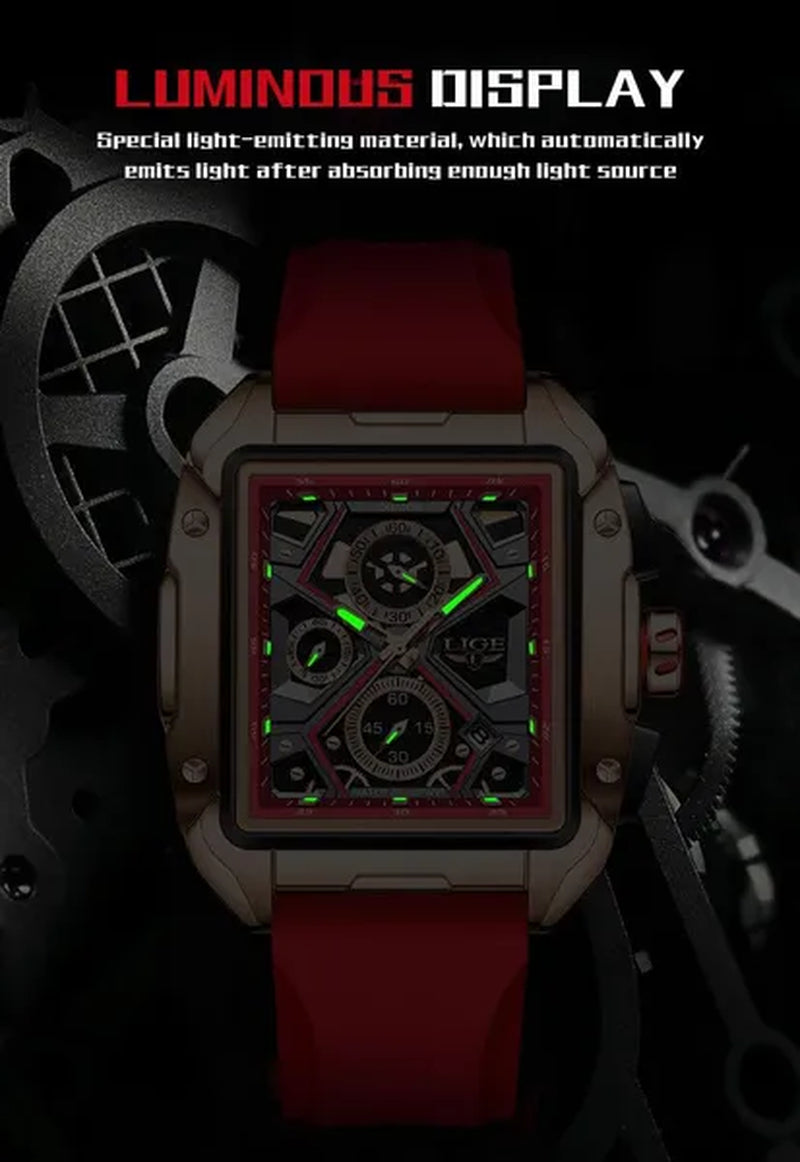 LIGE Big Dial Mens Watches Top Luxury Brand Sport Waterproof Watch Men Chronograph Quartz Clock Automatic Date WristWatches