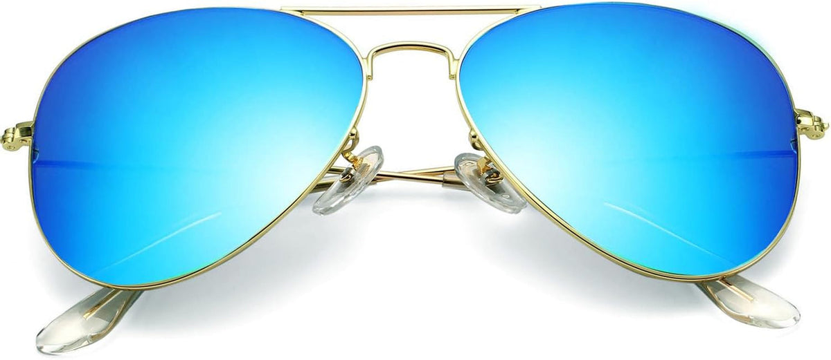 Classic Aviator Sunglasses for Men Women 100% Real Glass Lens