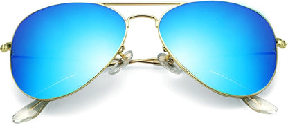 Classic Aviator Sunglasses for Men Women 100% Real Glass Lens