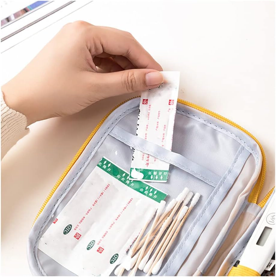 Empty First Aid Bag, Small Portable Empty First Aid Kit Bag Waterproof Travel Medicine Bag for Emergency, Lightweight Medical Storage Bag Compact First Aid Pouch for Outdoor Camping Hiking