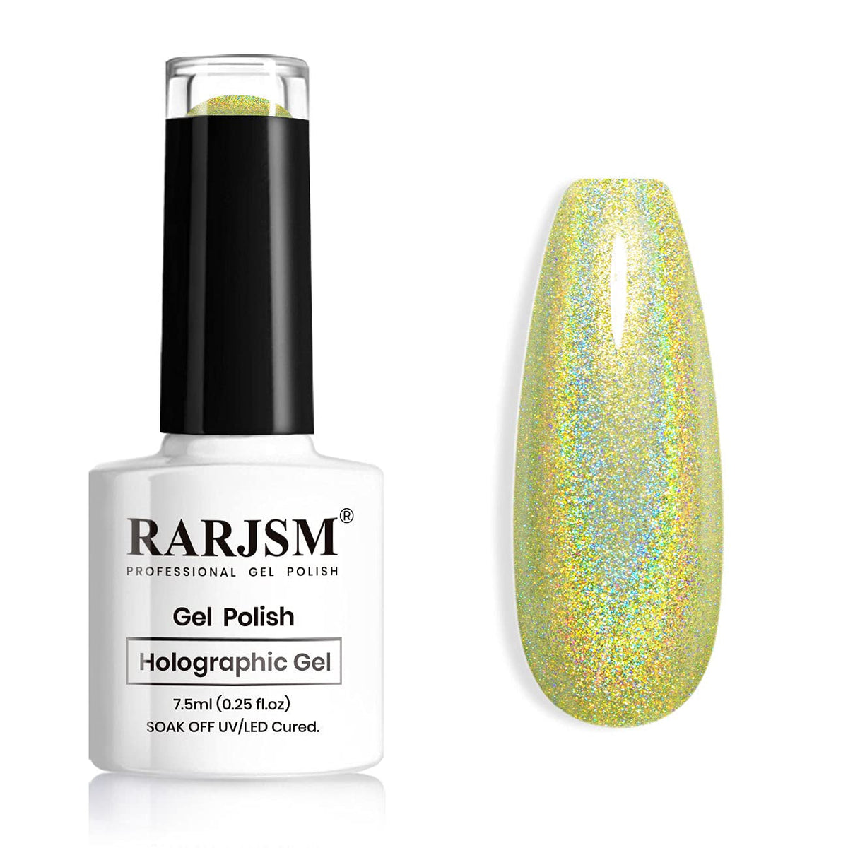Holographic Nail Polish Light Green Gel Polish Unicorn Effect Nail Gel 7.5ML Curing Required Nail Art Colors Home Gel Manicure