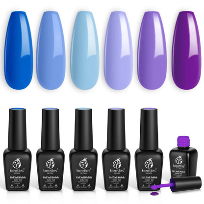 Beetles Pastel Gel Nail Polish,6 Colors Macaron Pink Blue Green Yellow Purple Soft Pastel Gel Polish Soak Off Uv Gel Manicure Spring Gel Polish Nail Art Design DIY Home Salon Gift for Women Girl