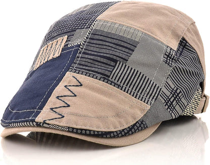 Men'S Beret Hat Cotton Buckle Adjustable Newsboy Hats Cabbie Gatsby Cap