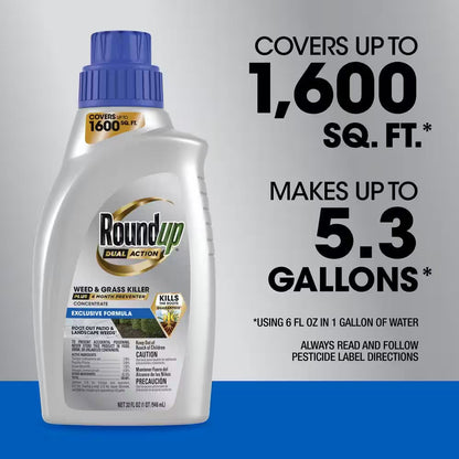 32 Fl. Oz. Dual Action Weed and Grass Killer plus 4-Month Preventer Concentrate