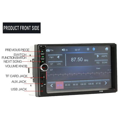 Amprime 2 Din Car Radio 7" LCD Touch Screen Autoradio 7018B Multimedia Player Bluetooth Car Stereo Radio Support Mirror-Link Rear View Camera