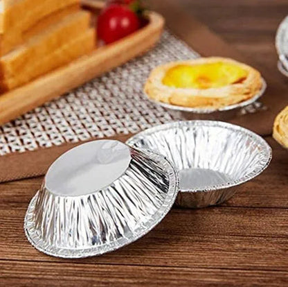 50Pcs/100pcs Egg Tart Aluminum Cupcake Cake Cookie Mold Pudding Mould Tin Baking Tool [<Xiaochengshop>]
