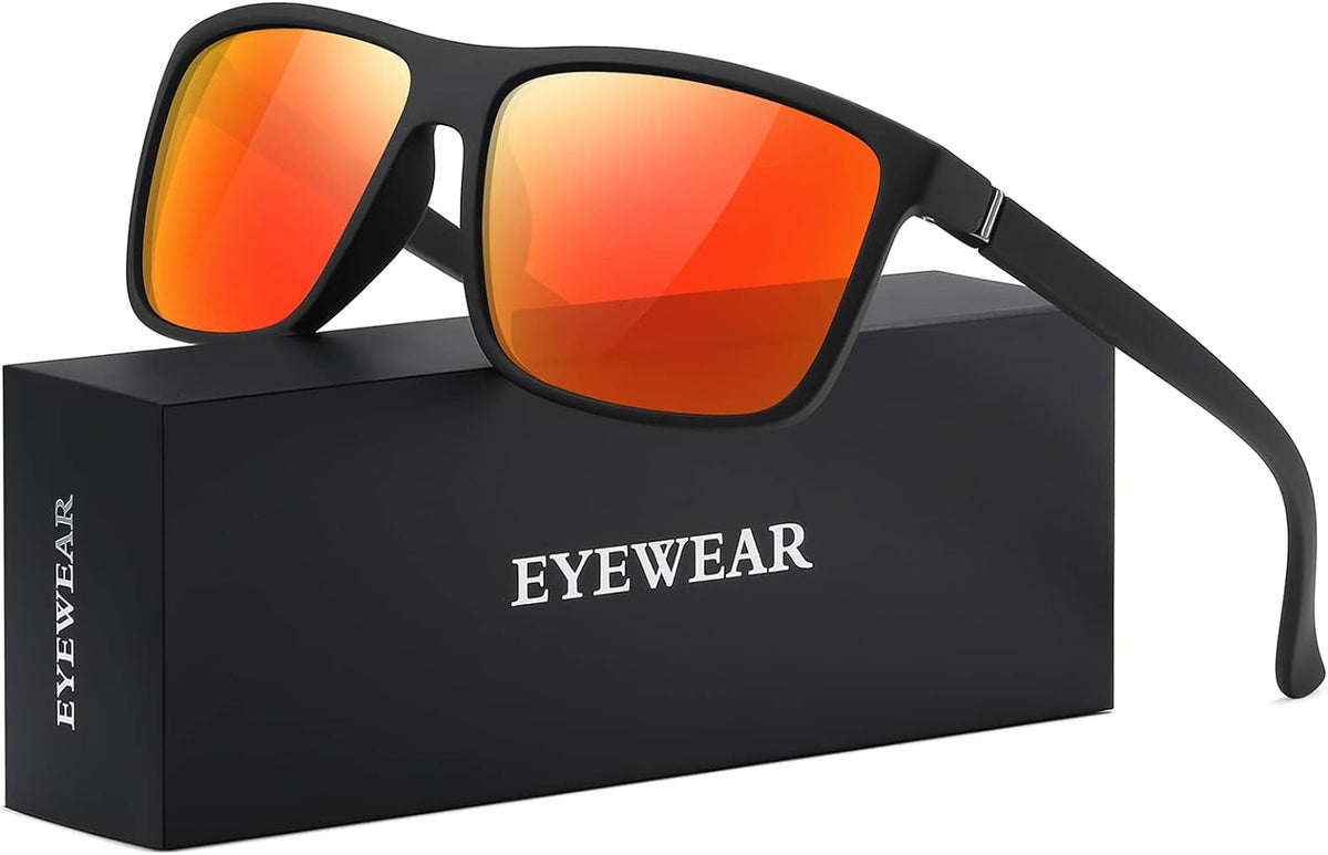 Sunglasses Men Polarized Sunglasses for Mens and Womens,Black Retro Sun Glasses Driving Fishing UV400 Protection