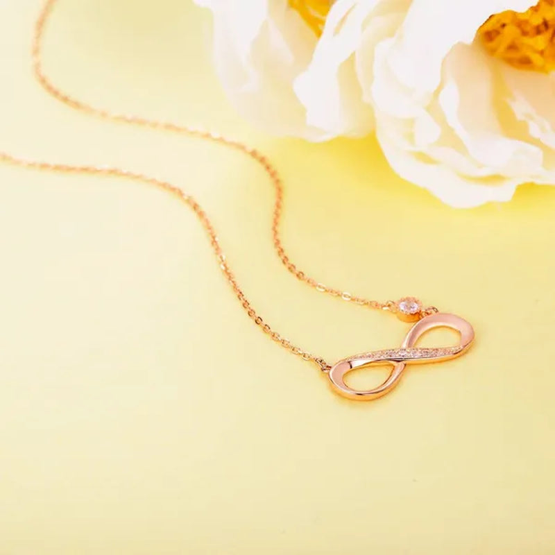 925 Sterling Silver Necklace –“Forever Love” Infinity Heart Love Pendant White Gold Plated Diamond Women Necklace Gift for for Women Girls Valentine's Day Mother's Day