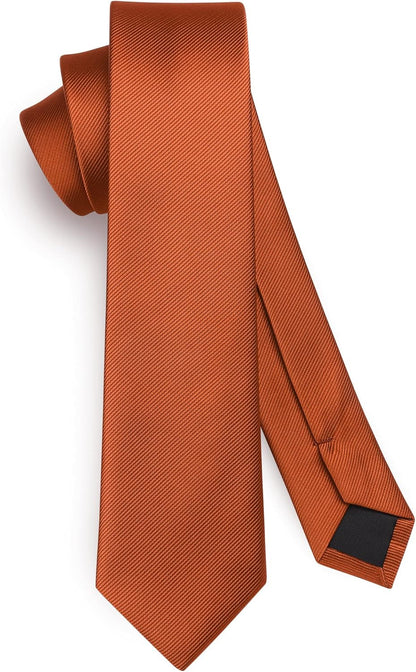 Ties for Men 2.17'' Skinny Solid Color Necktie Formal Business Woven Satin Thin Silk Silm Mens Tie Wedding Party