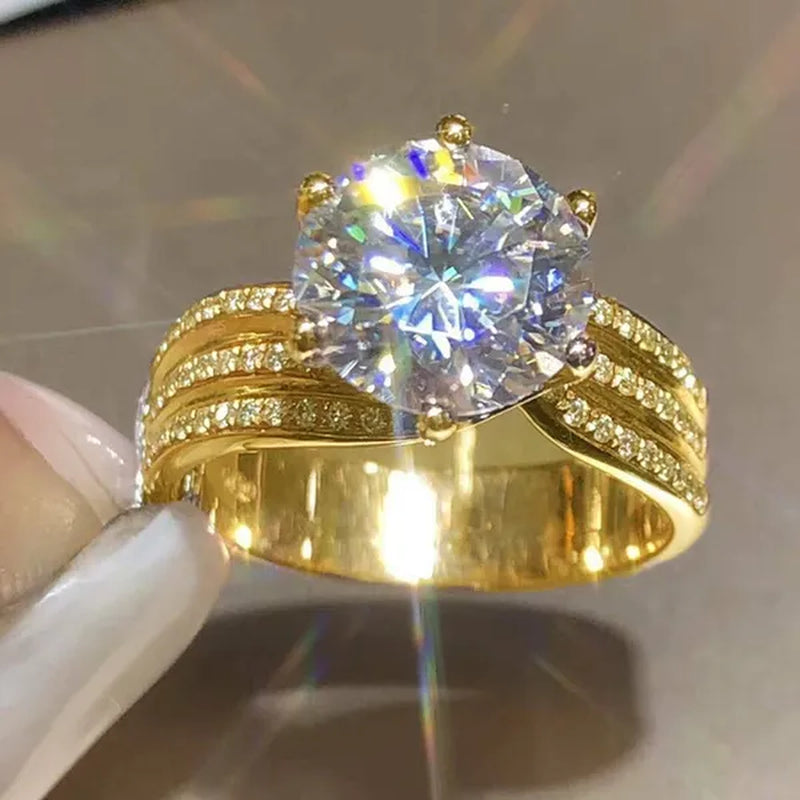 Fashion Delicacy Luxury Jewelry for Women Wedding Band Exquisite Round Cut zircon Engagement Anniversary Promise Rings