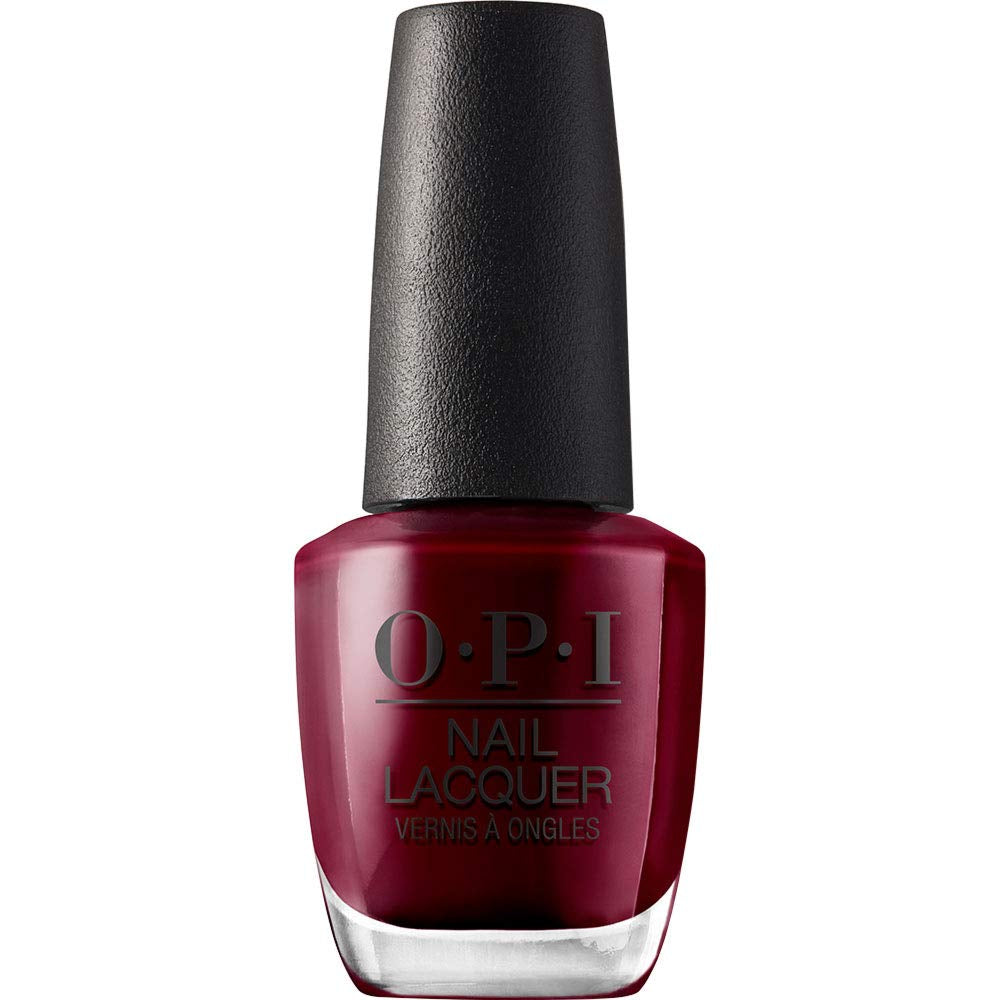 OPI Nail Lacquer Nail Polish | Opaque Dark Red Crème Chip Resistant Nail Polish | Vegan, Fast Drying, Streak Free