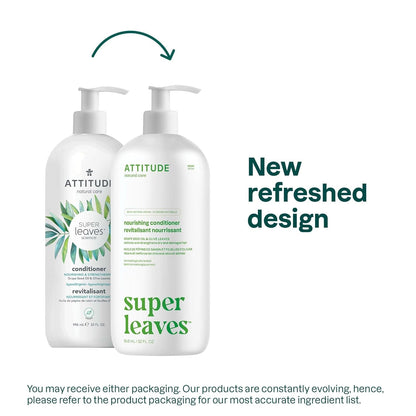 Nourishing Hair Conditioner, for Dry and Damaged Hair, Naturally Derived Ingredients, Vegan Detangler, Dermatologically Tested, Grapeseed Oil and Olive Leaves, 32 Fl Oz