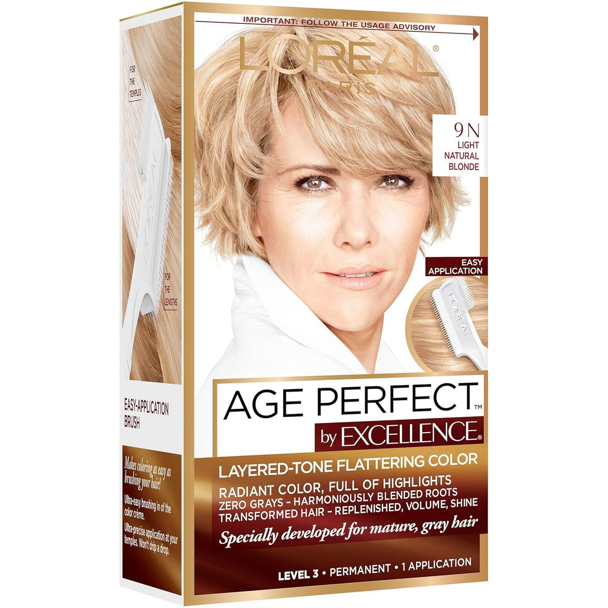 Age Perfect Permanent Hair Color, 9N Light Natural Blonde, 1 Kit