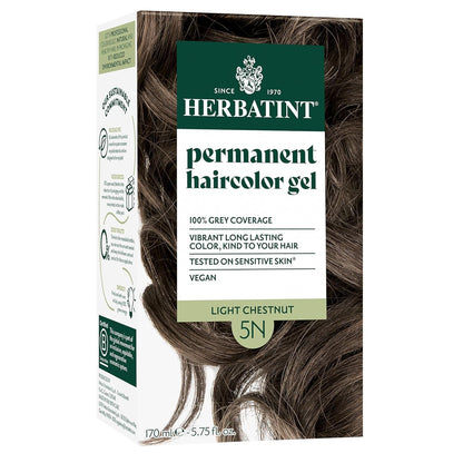 Permanent Hair Dye for Women - 5N Light Chestnut - for up to 100% Gray Coverage of Resistant Gray Hair - Ammonia-Free, Alcohol-Free & Vegan - Salon Influenced Hair Color 5.75 Fl Oz