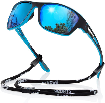Polarized Sports Sunglasses for Men: UV400 Protection Glasses Womens Wrap around Goggles for Driving Fishing