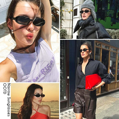 Retro Tiny Oval Sunglasses for Women with Small Face Narrow Style MS52360