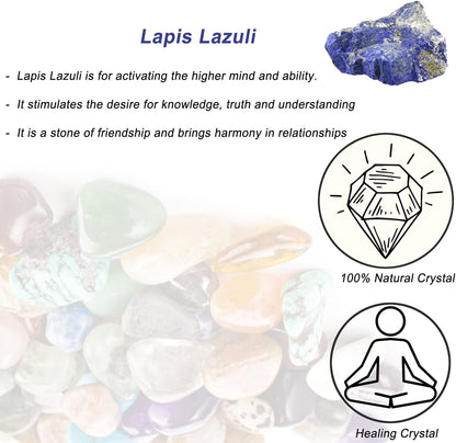 Lapis Lazuli Raw Crystals, Large 1.25-2.0" Healing Crystals Natural Rough Stones Crystal for Tumbling, Cabbing, Fountain Rocks, Decoration, Polishing, Wire Wrapping, Wicca & Reiki