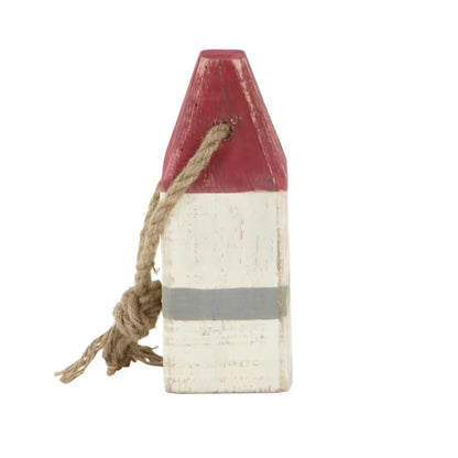 Multi Colored Wood Buoy Sculpture with Rope Accents (Set of 4)