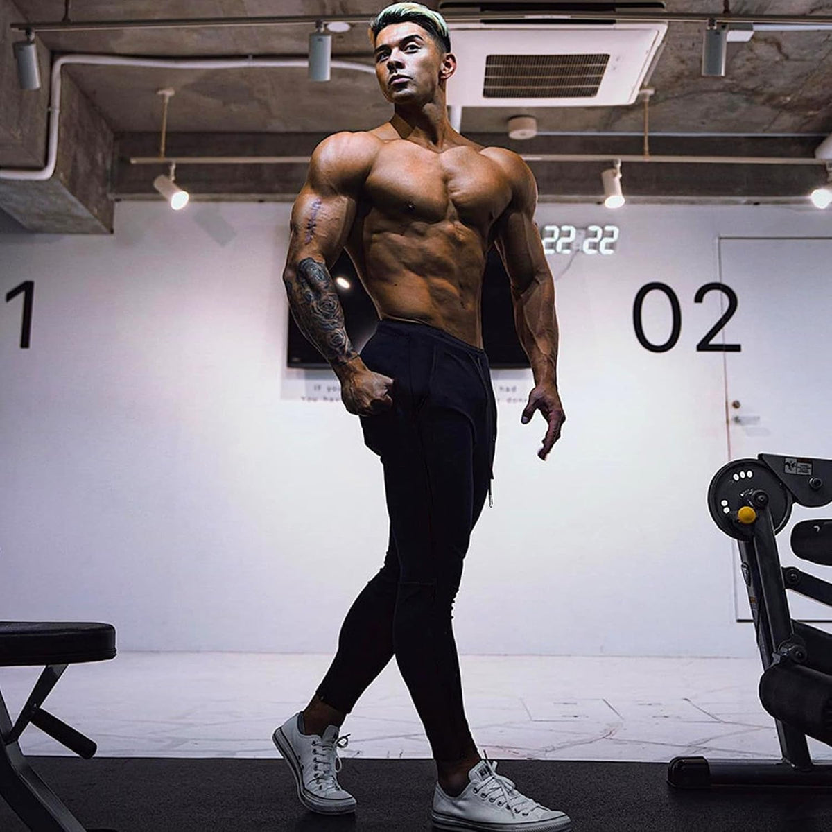 Men'S Slim Joggers Workout Pants for Gym Running and Bodybuilding Athletic Bottom Sweatpants with Deep Pockets
