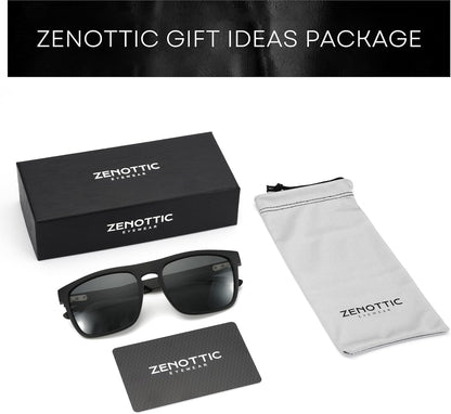 Polarized Sunglasses Men Square: Unbreakable TR90 Frame Carbon Fiber Temple UV400 Protection Sun Glasses for Driving