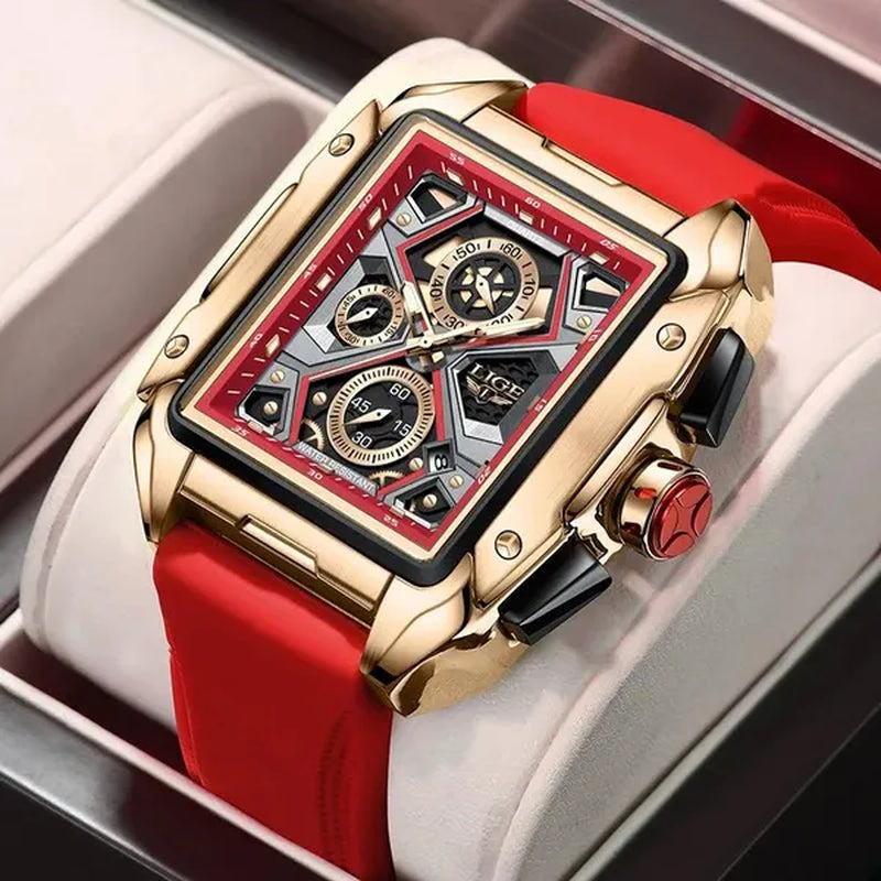 LIGE Big Dial Mens Watches Top Luxury Brand Sport Waterproof Watch Men Chronograph Quartz Clock Automatic Date WristWatches