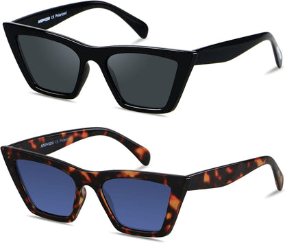 Cat Eye Sunglasses for Women Polarized Cateye Frames Fashion Vintage Square Classic Retro Sun Glasses