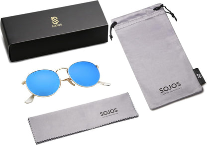 Small round Polarized Sunglasses for Women Men Classic Vintage Retro Shades UV400