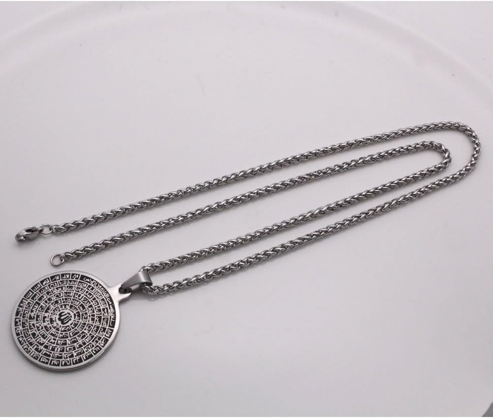 Asma-Ul-Husna 99 Names of ALLAH Stainless Steel 60 Cm Chain Necklace for Man Women Islamic Muslim Jewelry